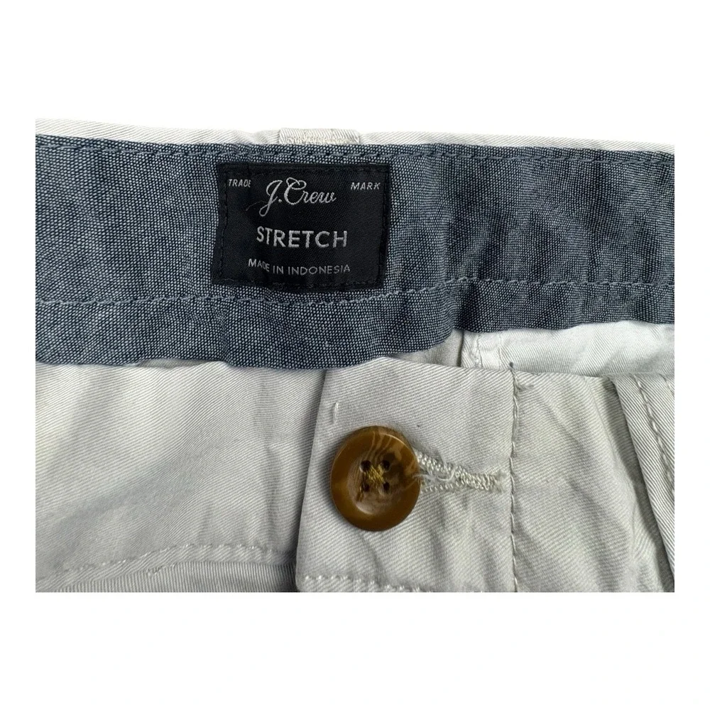 J.Crew Stretch Chino‎ Shorts Mens 29 Light Stone Gray Flat Front 9